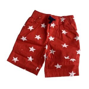 Baby Boden NEW Star Cotton Twill Canvas Shorts - Red White - 18-24M